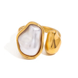 Stainless steel special-shaped pearl ring