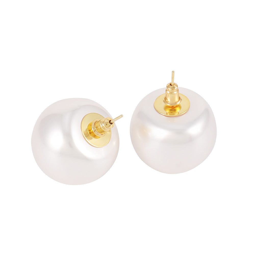 S925 Silver needle High-gloss Pearl earrings