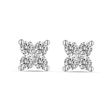 Load image into Gallery viewer, S925 sterling silver four-leaf claw diamond stud earrings