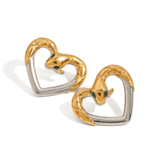 Load image into Gallery viewer, Stainless steel heart-shaped snake-shaped stud earrings