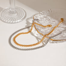 Load image into Gallery viewer, Gold and silver double-layer Cuban chain stainless steel foot chain set