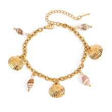 Load image into Gallery viewer, 18K gold stainless steel conch shell pendant bracelet