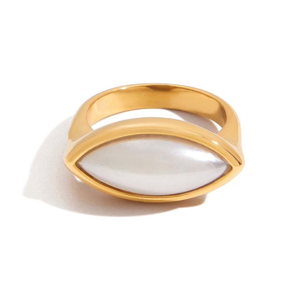 Stainless steel pearl ring