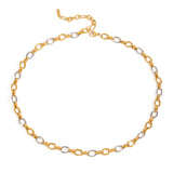 Stainless steel double-color chain necklace