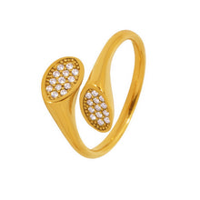 Load image into Gallery viewer, Stainless steel gold-plated irregular zirconium-encrusted open ring