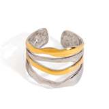 Stainless steel color-blocking open ring