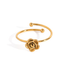 Load image into Gallery viewer, Stainless steel rose flower opening ring