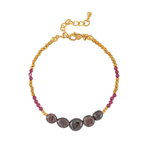 Black gallbladder stone hand-beaded bracelet that does not fade