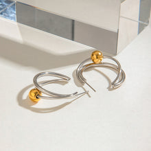 Load image into Gallery viewer, Stainless steel C-shaped ear rings with gold and silver color combinations