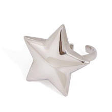 Load image into Gallery viewer, Stainless steel five-pointed star smooth open ring