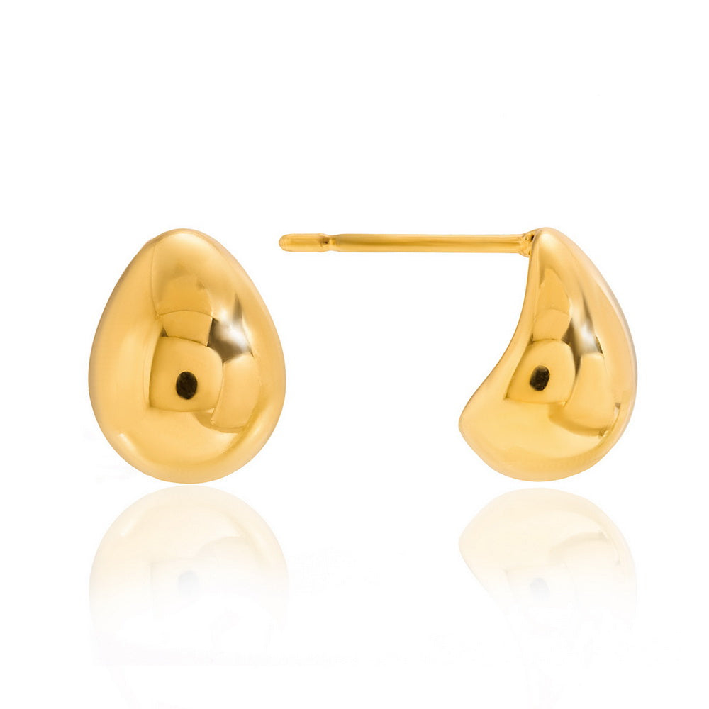 18K gold stainless steel teardrop earrings