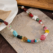 Load image into Gallery viewer, Rainbow glass handcrafted beaded necklace