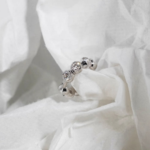 18K gold copper micro-inlaid zircon small ear buckles