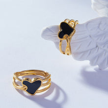 Load image into Gallery viewer, A stainless steel 18K gold-plated oil-dripping heart ring