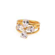 Load image into Gallery viewer, A 3-piece set of stainless steel diamond-encrusted stackable rings