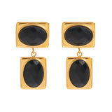 Golden stainless steel vintage earrings