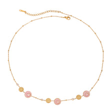 Load image into Gallery viewer, 18K gold stainless steel pink Daisy necklace