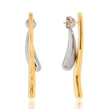 Load image into Gallery viewer, Gold and silver dual-color stainless steel front and back earrings