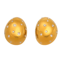 Load image into Gallery viewer, Stainless steel oval earrings with zircon smooth surface