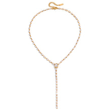 Load image into Gallery viewer, Golden stainless steel zircon Y-shaped autumn and winter long necklace