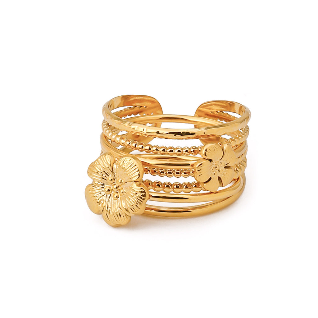 Stainless steel flower ring stacking set