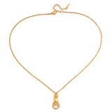 18K gold stainless steel white rhinestone Friendship hand round hollow pendant necklace