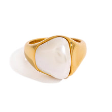 Load image into Gallery viewer, Stainless steel imitation pearl ring