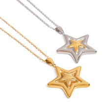 Load image into Gallery viewer, Five-pointed star stainless steel golden steel necklace
