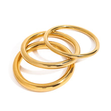 Load image into Gallery viewer, 18K gold plain ring stainless steel bracelet