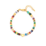 Colored natural stone hand-beaded bracelet