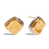 Stainless steel gold and silver color-matched earrings