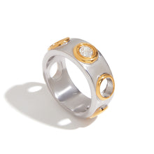 Load image into Gallery viewer, Stainless steel zircon ring