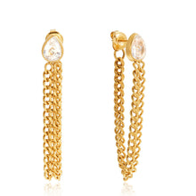 Load image into Gallery viewer, Stainless steel zircon chain tassel earrings