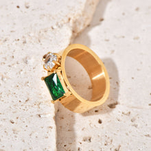 Load image into Gallery viewer, Zirconium-encrusted stainless steel ring