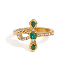 Load image into Gallery viewer, Stainless steel cross snake ring