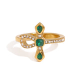 Stainless steel cross snake ring