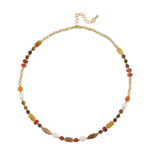 Load image into Gallery viewer, Tiger&#39;s eye red agate natural stone handcrafted beaded necklace