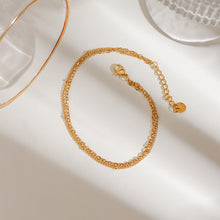 Load image into Gallery viewer, Golden stainless steel beaded chain, O-shaped chain, two-color anklets