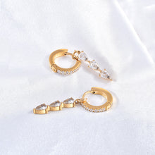 Load image into Gallery viewer, Stainless steel water drop zircon earrings