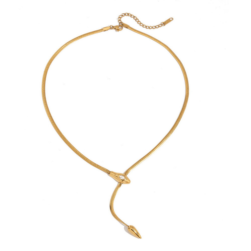 18K gold stainless steel with zirconium snake Y-shaped chain