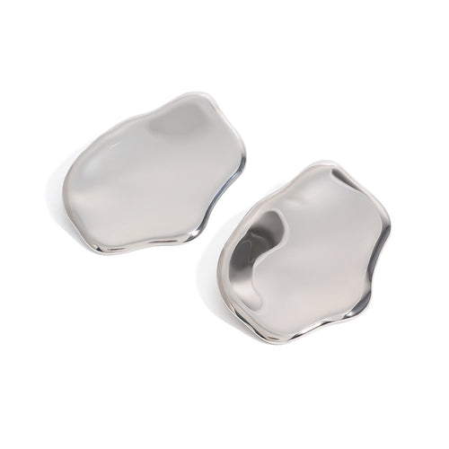 Exaggerated large polished stainless steel earrings