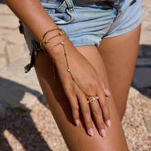 Load image into Gallery viewer, 18K gold stainless steel diamond X bracelet