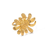 Stainless steel small Daisy flower opening ring