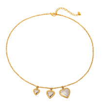 Load image into Gallery viewer, Stainless steel gold and silver color-matched heart-shaped pendant necklace