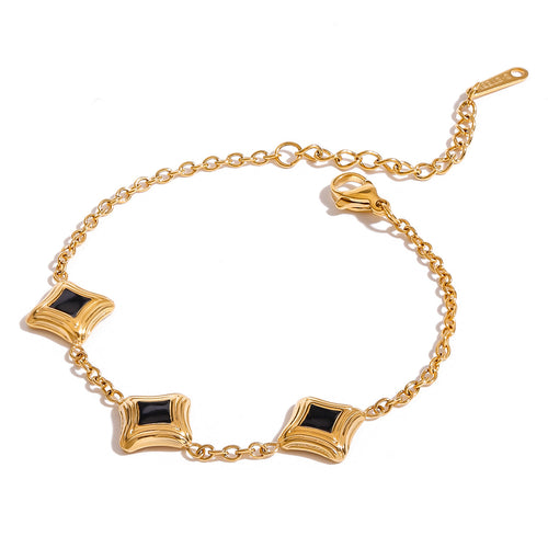 Stainless steel oil-dripping square chain bracelet