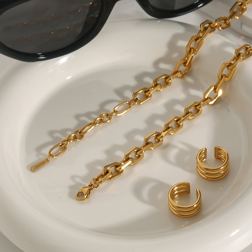 Golden stainless steel personalized necklace