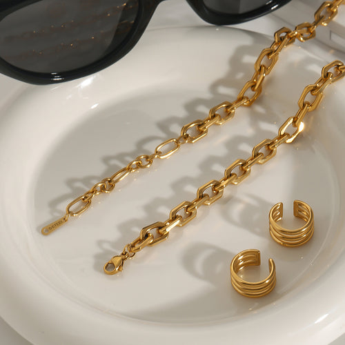 Golden stainless steel personalized necklace