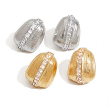 Load image into Gallery viewer, Stainless steel zircon stud earrings