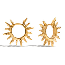 Load image into Gallery viewer, Golden stainless steel sunflower hollowed-out earrings