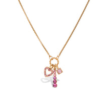 Load image into Gallery viewer, Stainless steel pink zircon heart-shaped necklace